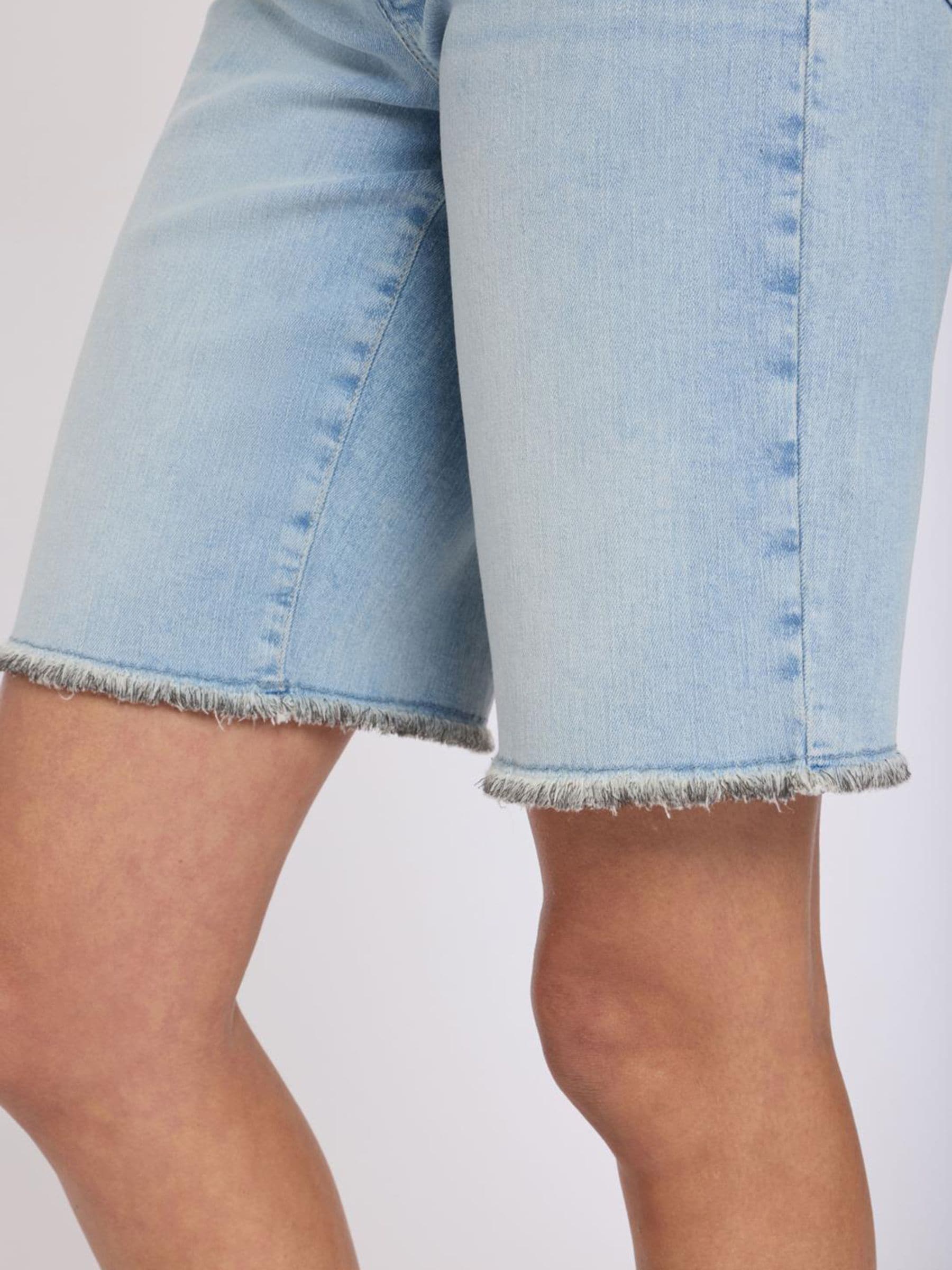 Buy NYDJ Blue Boyfriend Denim Shorts In Re-new™ With Frayed Hems
