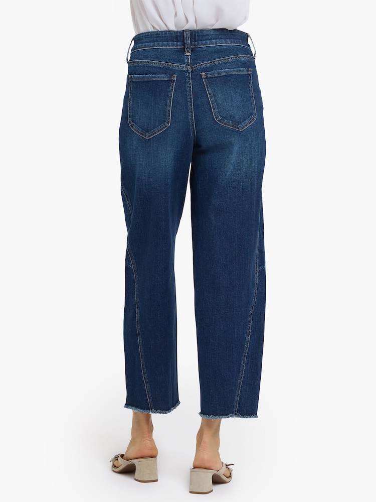NYDJ Alyssa Relaxed Crop Jeans With Side Panels And Frayed Hems - 圖片 2，共 6