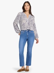 NYDJ Blue Billie Mini Bootcut Ankle Jeans With High Rise And Frayed Hems - Image 1 of 5