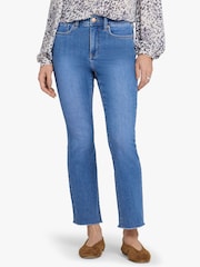 NYDJ Blue Billie Mini Bootcut Ankle Jeans With High Rise And Frayed Hems - Image 4 of 5