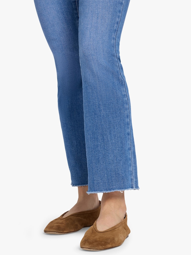 NYDJ Blue Billie Mini Bootcut Ankle Jeans With High Rise And Frayed Hems - Image 5 of 5
