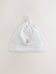White Mini Safari Animals Tie Top Baby Hats 3 Pack (0-12mths) - Image 2 of 6
