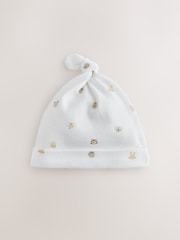White Mini Safari Animals Tie Top Baby Hats 3 Pack (0-12mths) - Image 3 of 6