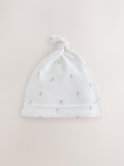 White Mini Safari Animals Tie Top Baby Hats 3 Pack (0-12mths) - Image 4 of 6