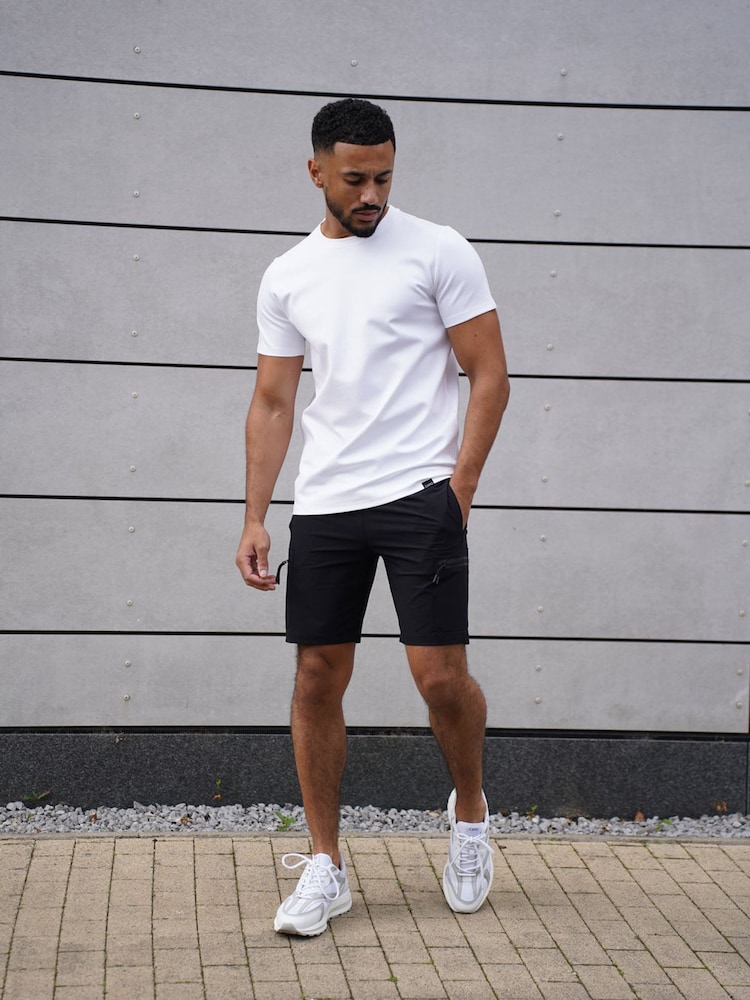 CAPO Black Utility Tech Cargo Shorts - Image 1 of 6 CAPO Black Utility Tech Cargo Shorts - Image 1 of 6