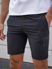 CAPO Black Utility Tech Cargo Shorts - Image 3 of 6