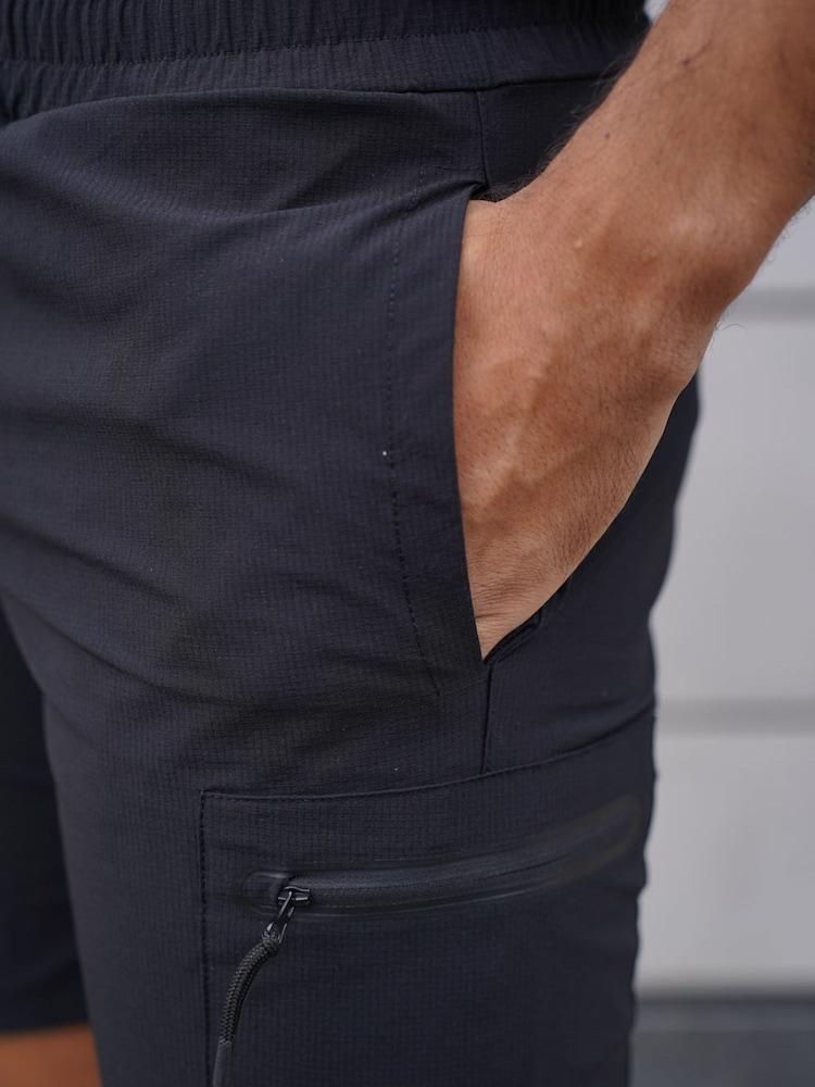CAPO Black Utility Tech Cargo Shorts - Image 5 of 5 CAPO Black Utility Tech Cargo Shorts - Image 5 of 5
