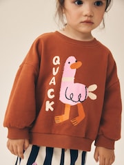 Pink/Ecru Duck Character Sweatshirt and Barrel Trousers Set 2 Pack (3mths-7yrs) - Image 4 of 5
