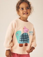 Pink/Ecru Duck Character Sweatshirt and Barrel Trousers Set 2 Pack (3mths-7yrs) - Image 5 of 5