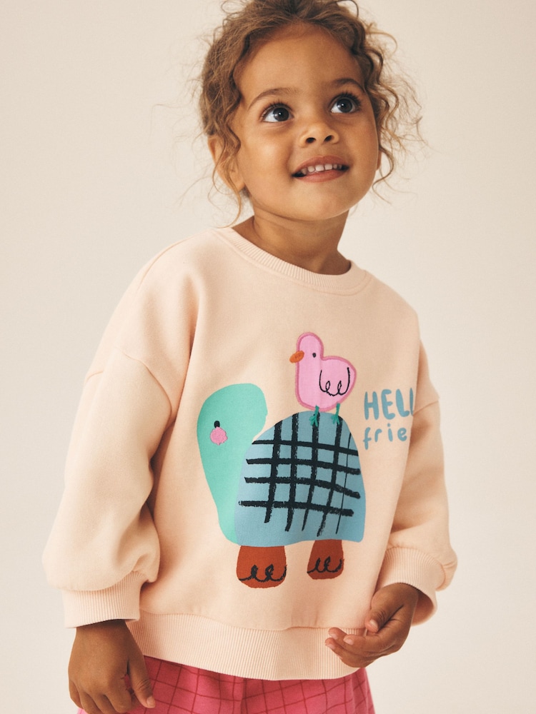 Pink/Ecru Duck Character Sweatshirt and Barrel Trousers Set 2 Pack (3mths-7yrs) - Image 5 of 5 Pink/Ecru Duck Character Sweatshirt and Barrel Trousers Set 2 Pack (3mths-7yrs) - Image 5 of 5
