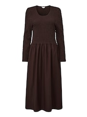 Cotton Traders Brown Jersey and Woven Midi Dress - Image 4 of 4