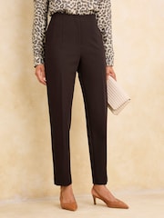 Cotton Traders Brown Ankle Grazer Straight Leg Trousers - Image 1 of 2