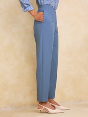 Cotton Traders Blue Ankle Grazer Straight Leg Trousers - Image 2 of 2