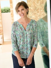 Cotton Traders Green Burnout Jersey Tunic - Image 1 of 3