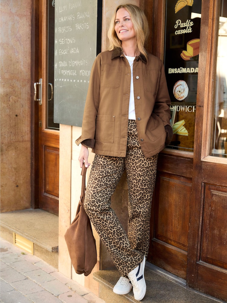 Cotton Traders Nude Contrast Collar Twill Jacket - Image 4 of 4