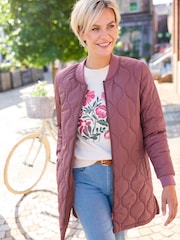 Cotton Traders Pink Longline Padded Jacket - Image 1 of 3