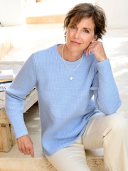 Cotton Traders Blue Super Soft Jumper - Image 1 of 4