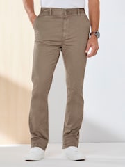 Cotton Traders Brown Signature Flat Front Stretch Chino Trousers - Image 1 of 4