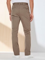 Cotton Traders Brown Signature Flat Front Stretch Chino Trousers - Image 2 of 4