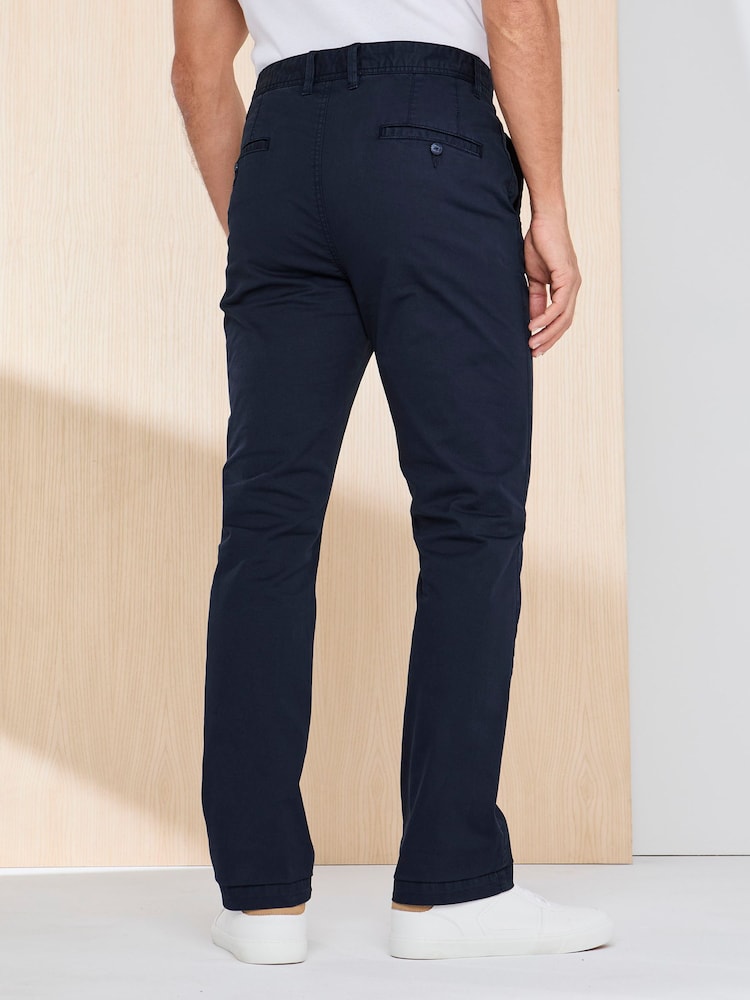 Cotton Traders Blue Signature Flat Front Stretch Chino Trousers - Image 2 of 4