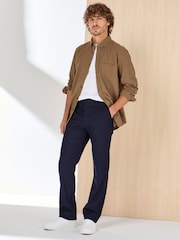 Cotton Traders Blue Signature Smart Twill Stretch Trousers - Image 3 of 4