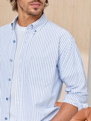 Cotton Traders Blue Signature Long Sleeve Oxford Shirt - Image 3 of 4