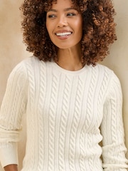 Cotton Traders Cream Cutest Cable Jumper - Image 3 of 3
