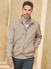 Cotton Traders Grey Washed Twill Harrington Jacket - Image 1 of 5