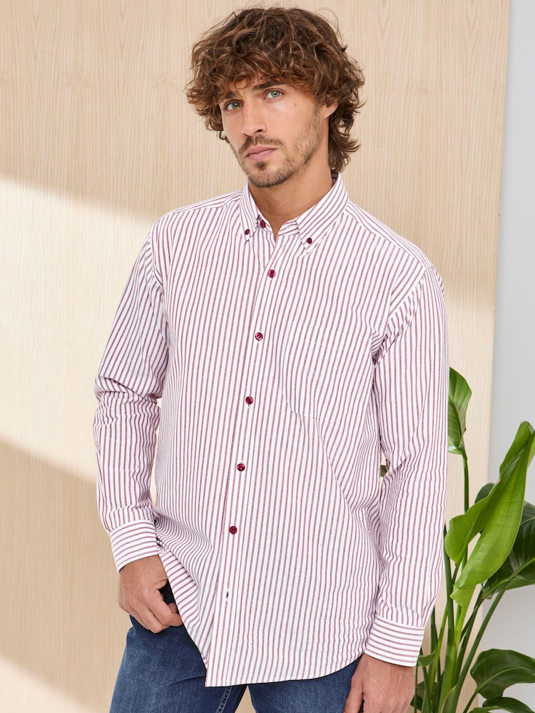 Cotton Traders Orange Signature Long Sleeve Oxford Shirt - Image 1 of 5