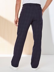 Cotton Traders Blue Signature Smart Twill Check Stretch Trousers - Image 2 of 3