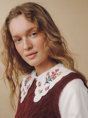 Майка-рубашка с вышивкой на воротнике Laura Ashley 2-в-1 - Изображение 3 5