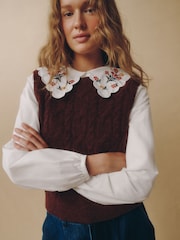 Майка-рубашка с вышивкой на воротнике Laura Ashley 2-в-1 - Изображение 4 5