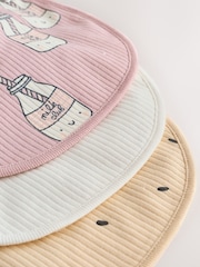 Pink/Cream Brunch Baby Bibs 3 Pack - Image 6 of 6