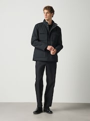 Black Showerproof Four Pocket Hooded Coat - Image 2 of 6