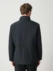 Black Showerproof Four Pocket Hooded Coat - Image 3 of 6