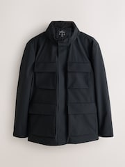 Black Showerproof Four Pocket Hooded Coat - Image 7 of 13
