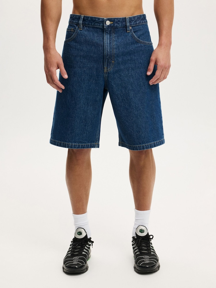 Cotton On Blue Baggy Denim Shorts - Image 1 of 7