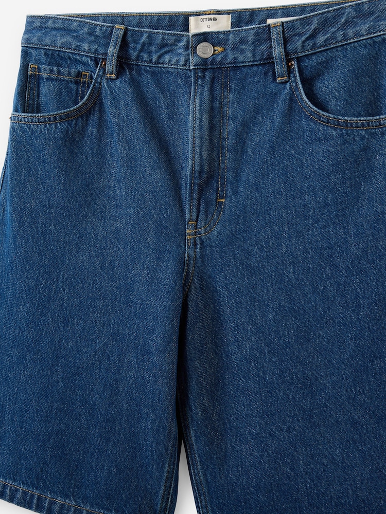 Cotton On Blue Baggy Denim Shorts - Image 7 of 7