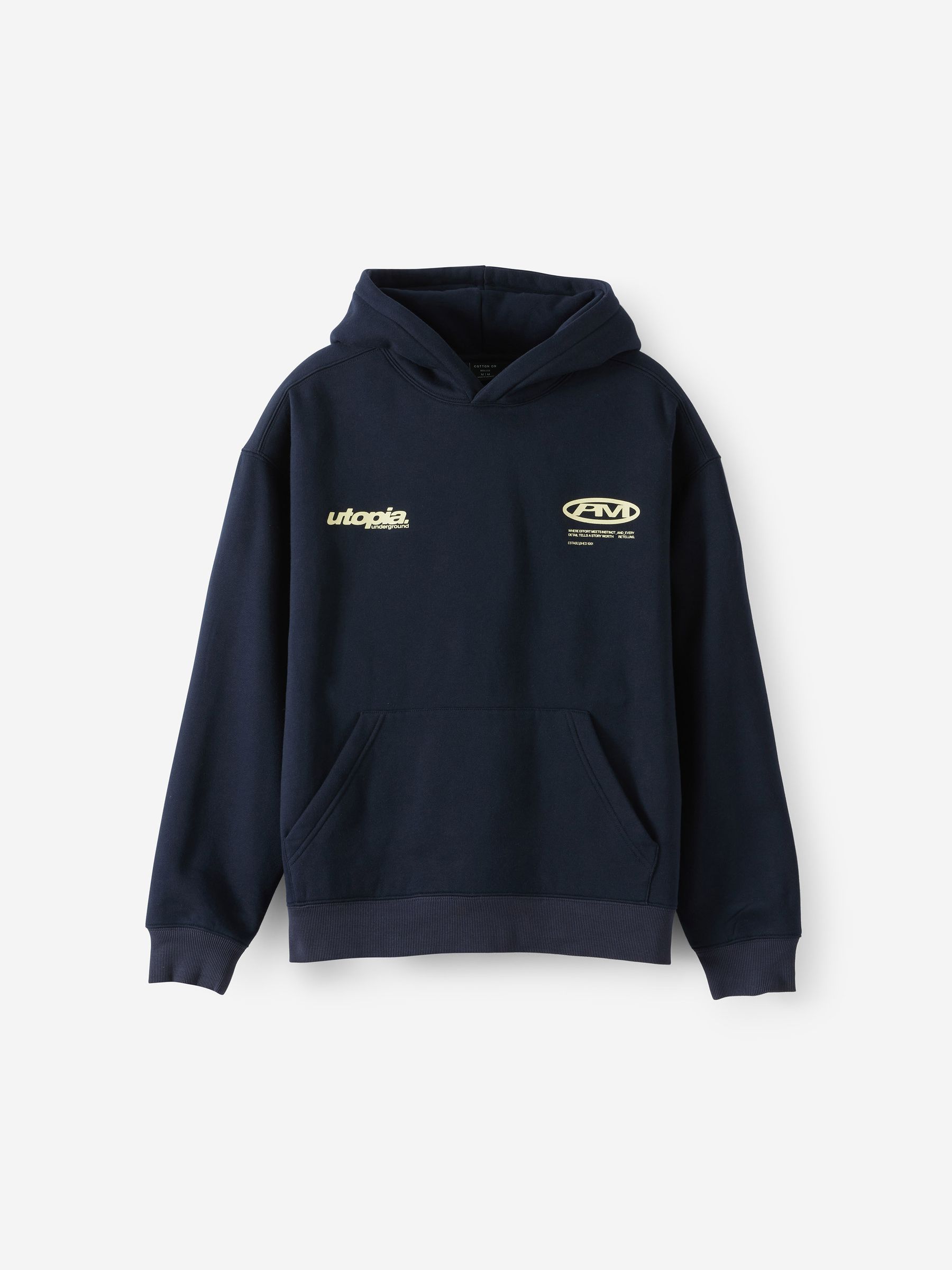 Buy Cotton On True Navy/Utopia Box Fit Graphic Hoodie from Next USA