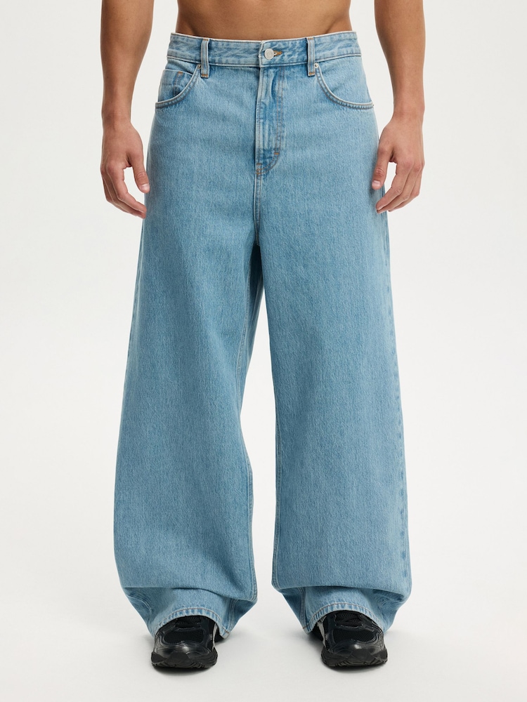 Cotton On Teal Super Baggy Jeans - Image 1 of 7