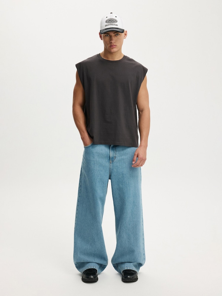 Velvet Baggy rigid denim BELVET Rigid Double Belt Baggy Denim