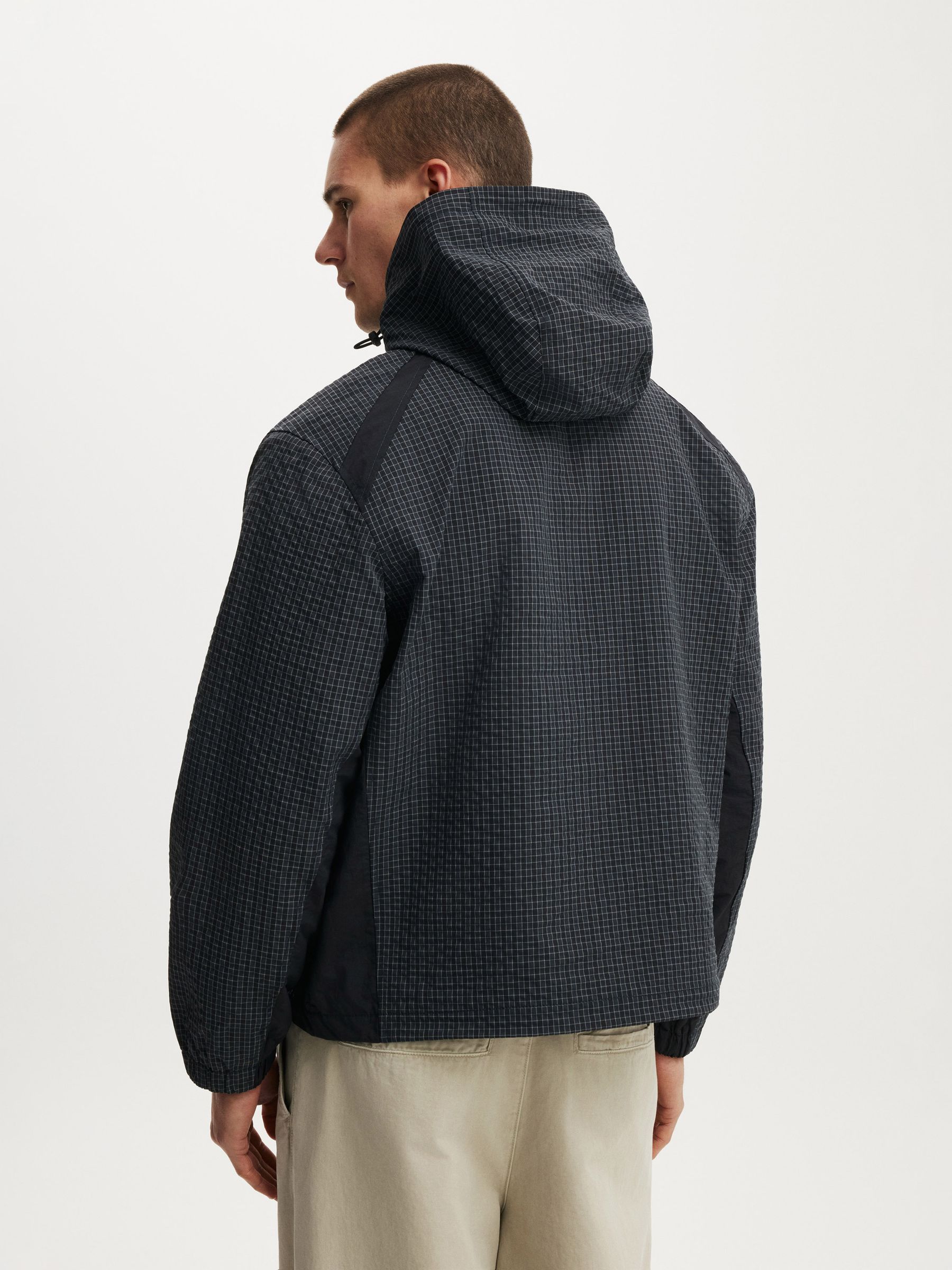 Buy Cotton On Slate Check Hooded Spray Jacket from the Next UK