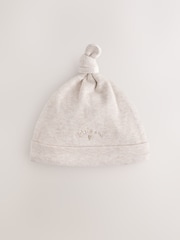 Neutral Bunny Tie Top Baby Hats 3 Pack (0-12mths) - Image 3 of 6