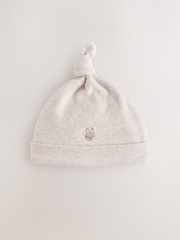 Neutral Bunny Tie Top Baby Hats 3 Pack (0-12mths) - Image 4 of 6