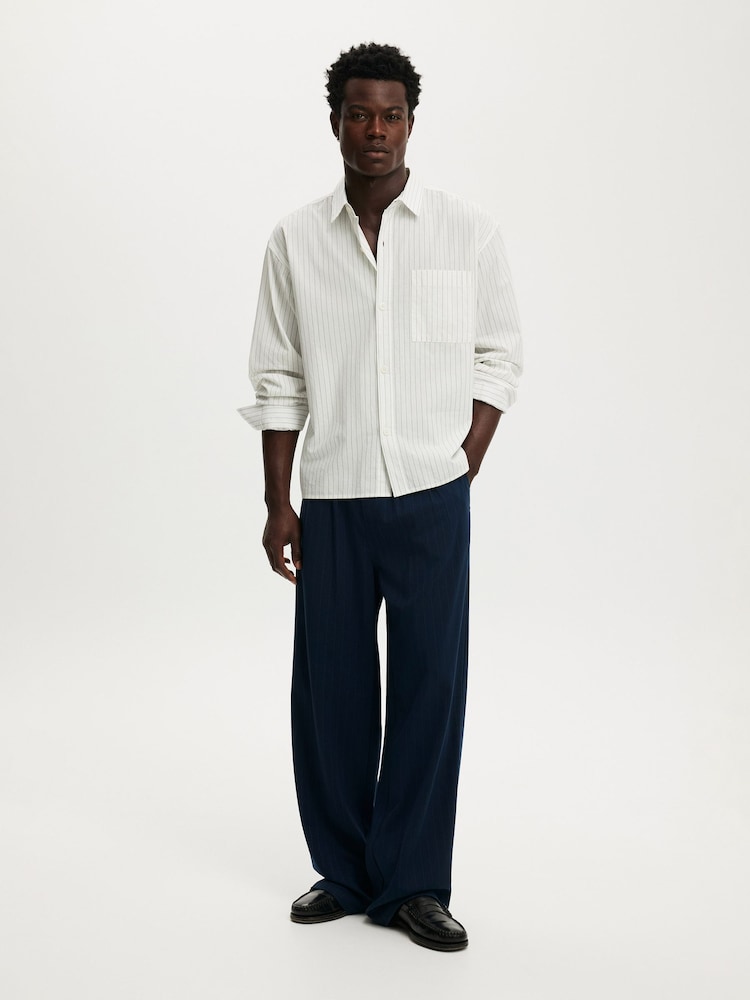 Cotton On Blue Super Baggy Pleated Trousers - Image 2 of 5