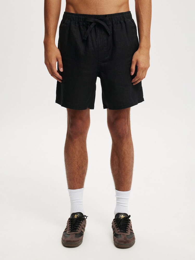 Cotton On Black Linen Easy Shorts - Image 1 of 6