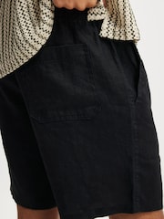 Cotton On Black Linen Easy Shorts - Image 6 of 6