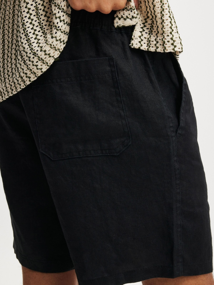Cotton On Black Linen Easy Shorts - Image 6 of 6