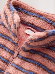 Blue Pink Stripe Half Zip Fleece (3mths-7yrs) - Image 3 of 4