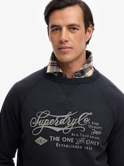 Superdry Blue The Merchant Store Vintage Print Sweatshirt - Image 2 of 7